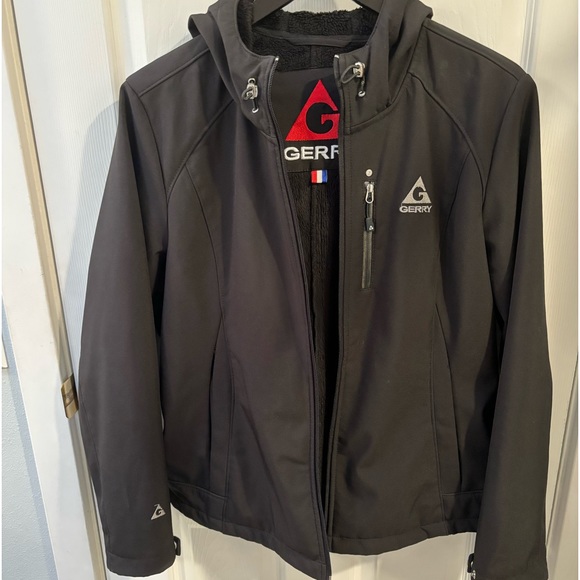 Gerry Black Fuzzy Lined Waterproof Warm Thick Rain Jacket, XL - Picture 1 of 5